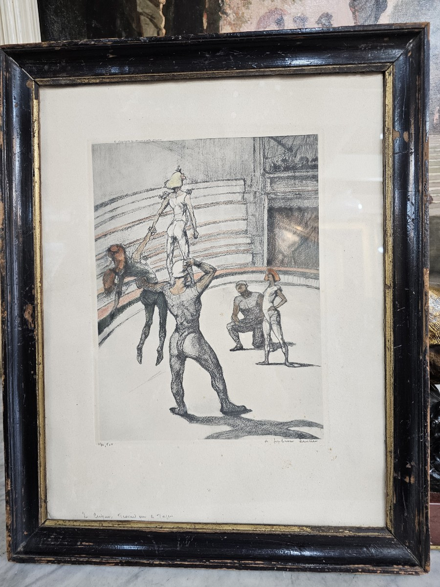 Framed Lithograph "the Circus" After Henri De Toulouse-lautrec