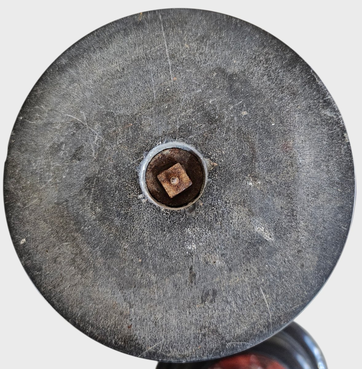 Pot à tabac en marbre noir , marbre rouge du Languedoc et onyx -photo-4