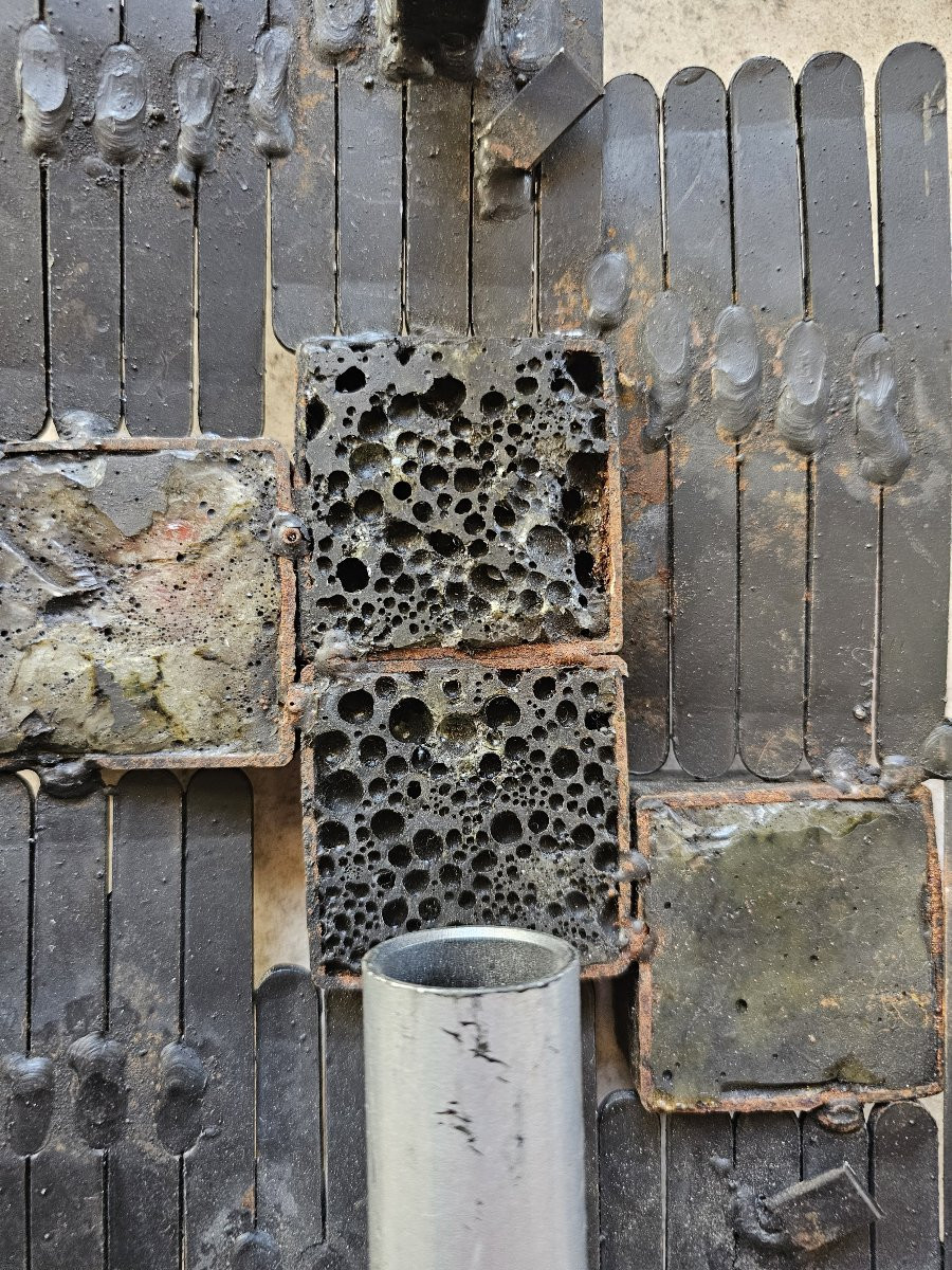 Paire d'Appliques Brutalistes en Métal  et Verre, Italie, années 70-photo-5