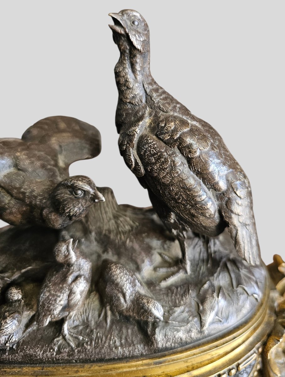 Coffret à bijoux en bronze dorée et argentée signde Jules Moignez-photo-2