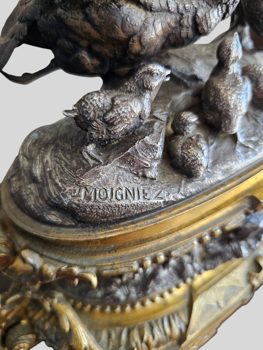 Coffret à bijoux en bronze dorée et argentée signde Jules Moignez-photo-4