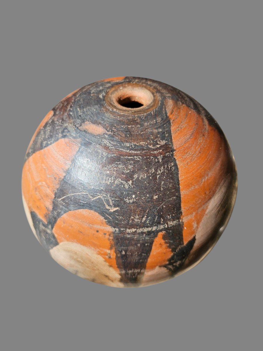 Decorated Terracotta Vase Signed Jean Paulet-photo-3