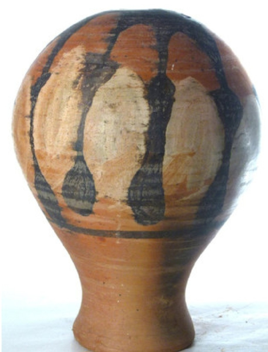 Decorated Terracotta Vase Signed Jean Paulet
