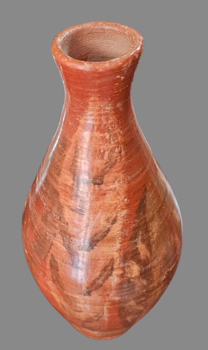 Decorated Terracotta Vase Signed Jean Paulet-photo-3
