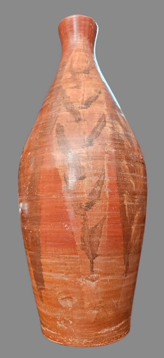 Decorated Terracotta Vase Signed Jean Paulet-photo-4