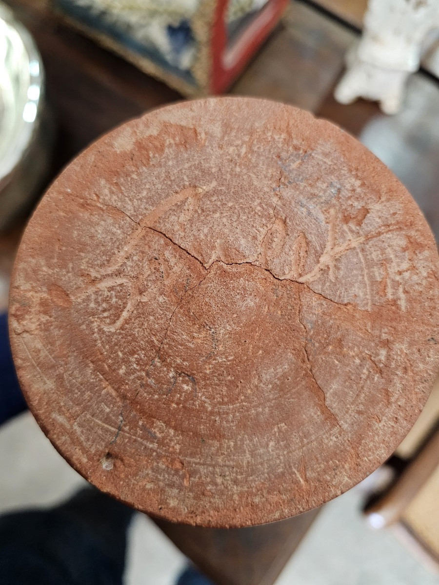 Decorated Terracotta Vase Signed Jean Paulet-photo-1