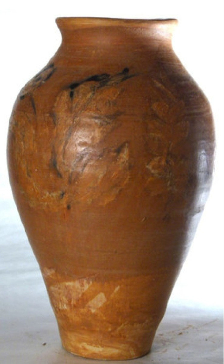Decorated Terracotta Vase Signed Jean Paulet