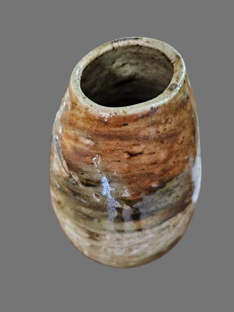 Glazed Terracotta Vase Signed Jean Paulet-photo-3