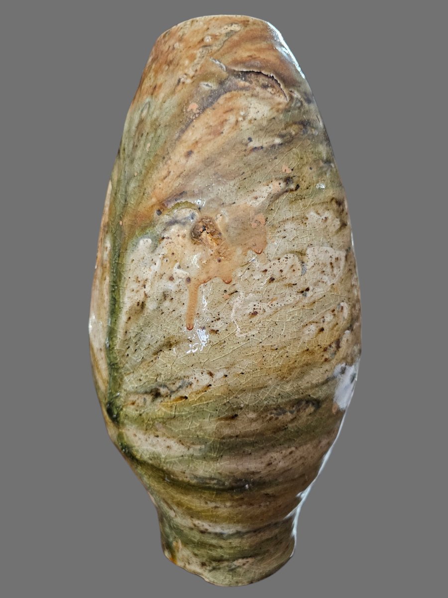 Glazed Terracotta Vase Signed Jean Paulet-photo-4