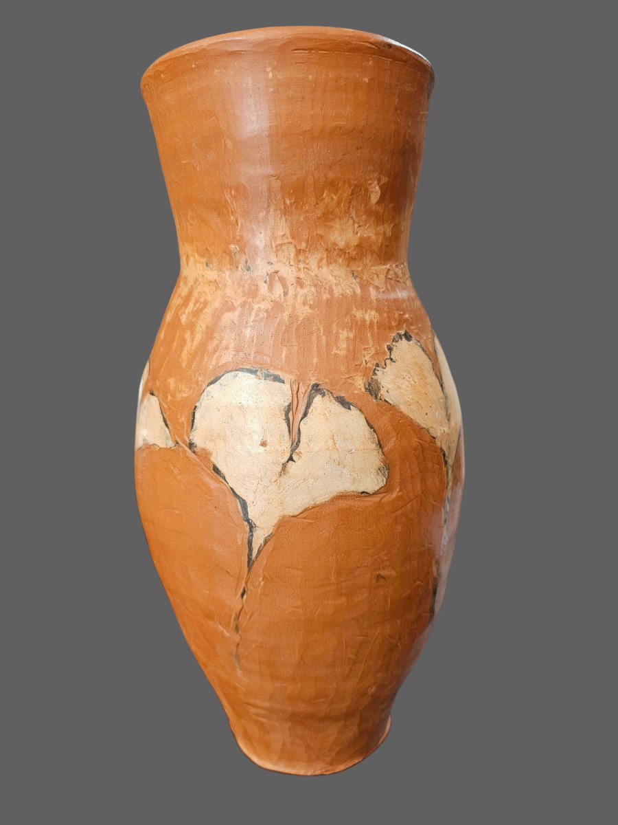 Vase en terre cuite décoré signé Jean PAULET-photo-2
