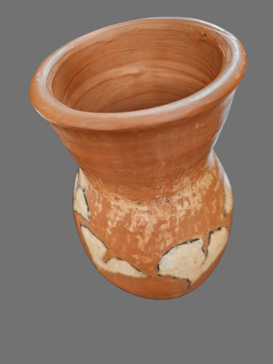 Vase en terre cuite décoré signé Jean PAULET-photo-4