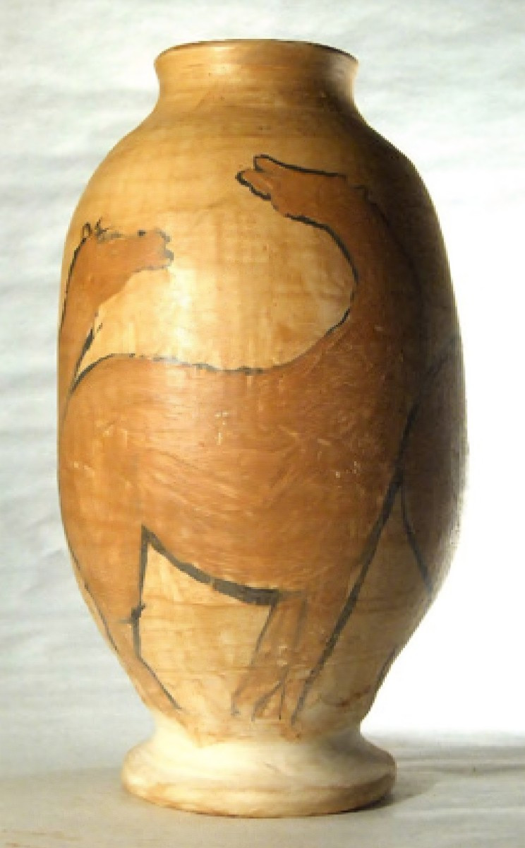 Decorated Terracotta Vase Signed Jean Paulet