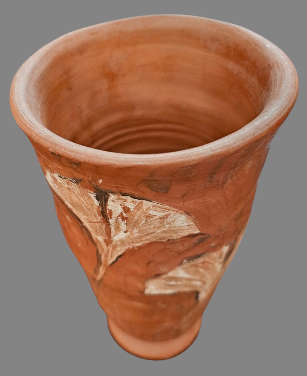 Decorated Terracotta Vase Signed Jean Paulet-photo-4