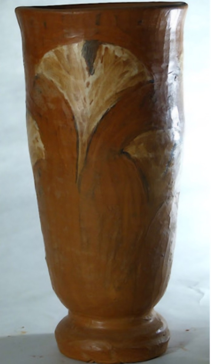 Decorated Terracotta Vase Signed Jean Paulet