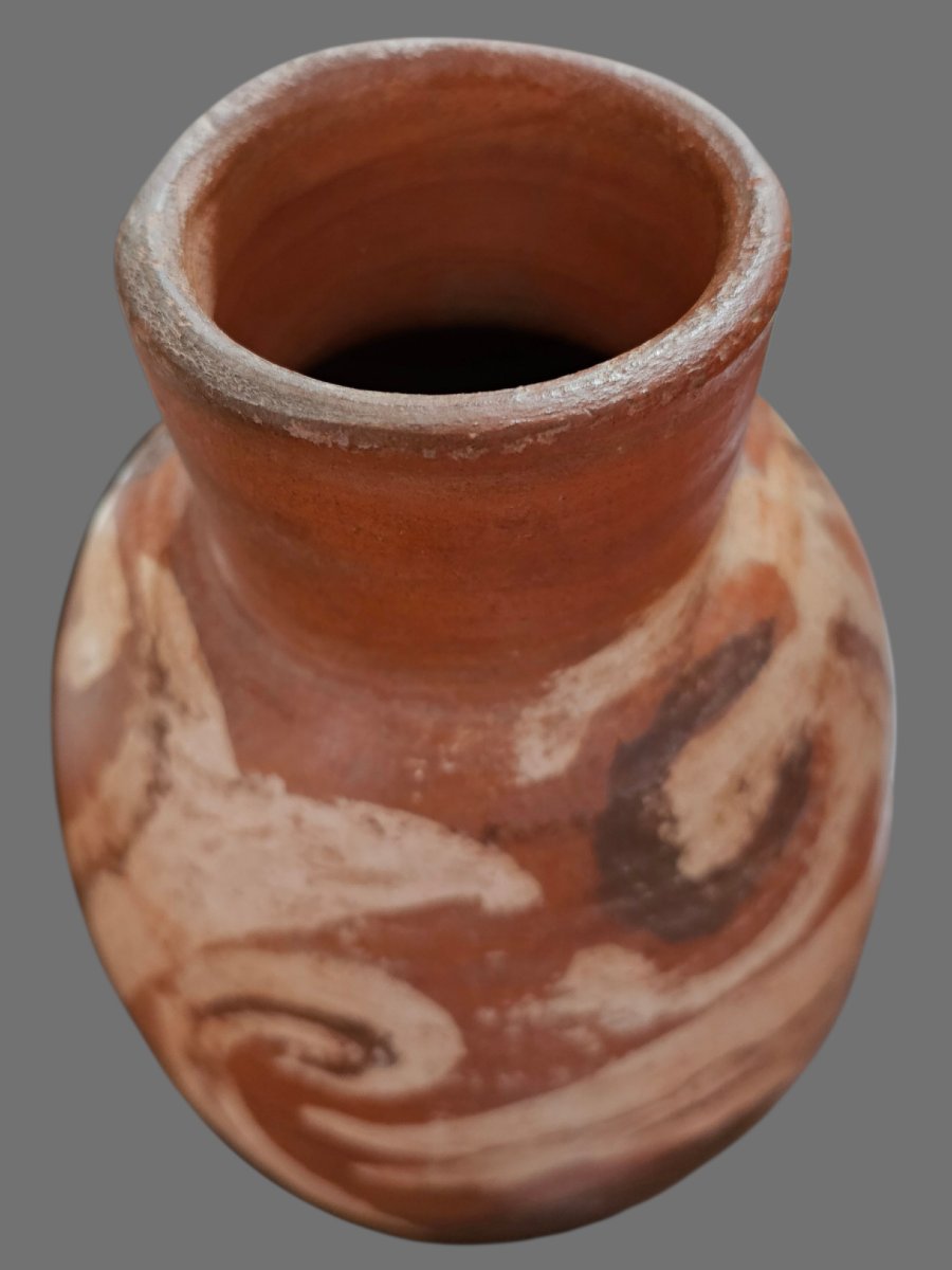 Decorated Terracotta Vase Signed Jean Paulet-photo-3