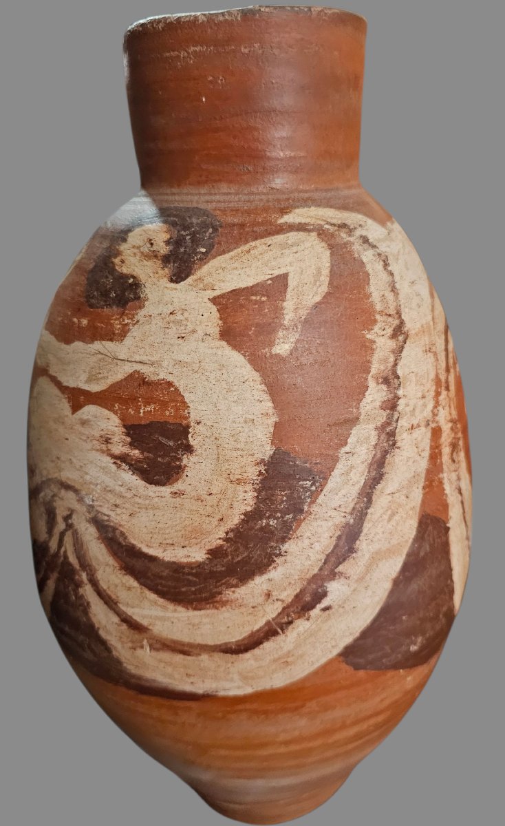 Decorated Terracotta Vase Signed Jean Paulet-photo-4