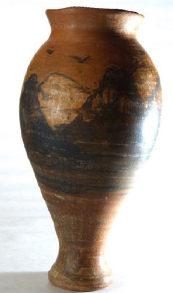 Decorated Terracotta Vase Signed Jean Paulet