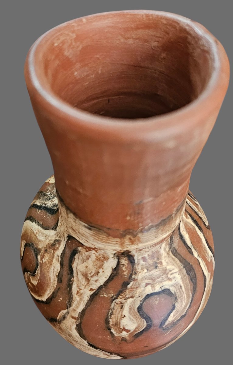Decorated Terracotta Vase Signed Jean Paulet-photo-3