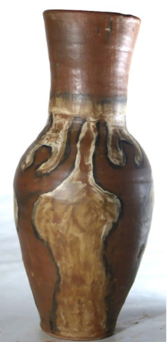 Decorated Terracotta Vase Signed Jean Paulet