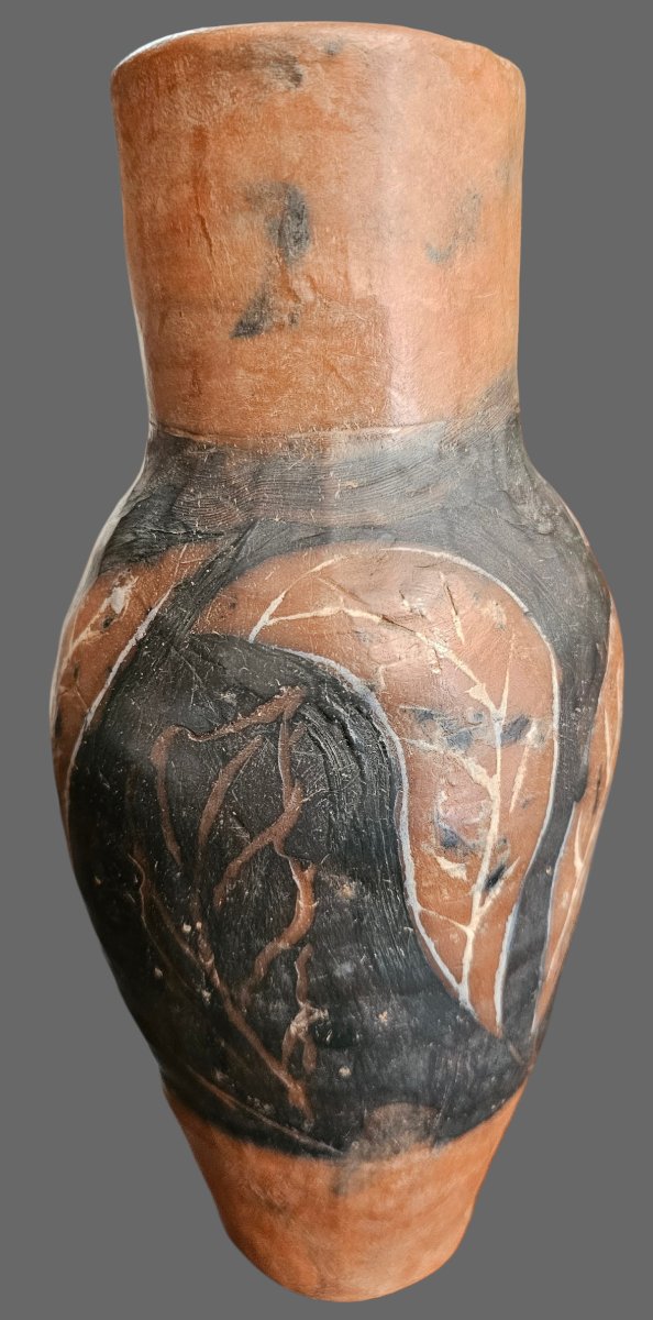 Vase en terre cuite décoré signé Jean PAULET-photo-4