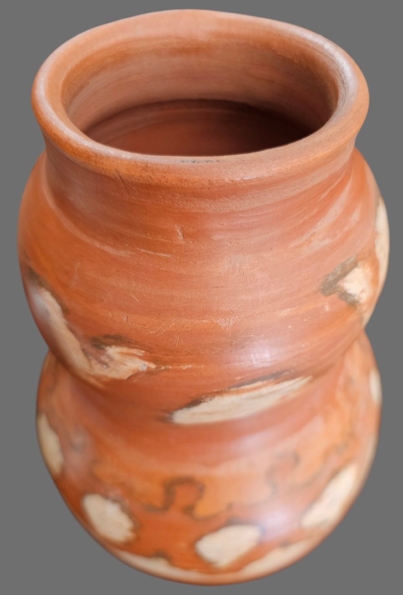 Vase en terre cuite décoré signé Jean PAULET-photo-3
