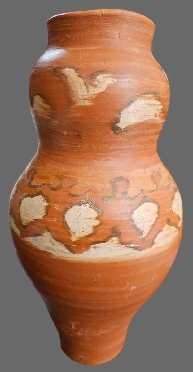 Vase en terre cuite décoré signé Jean PAULET-photo-4