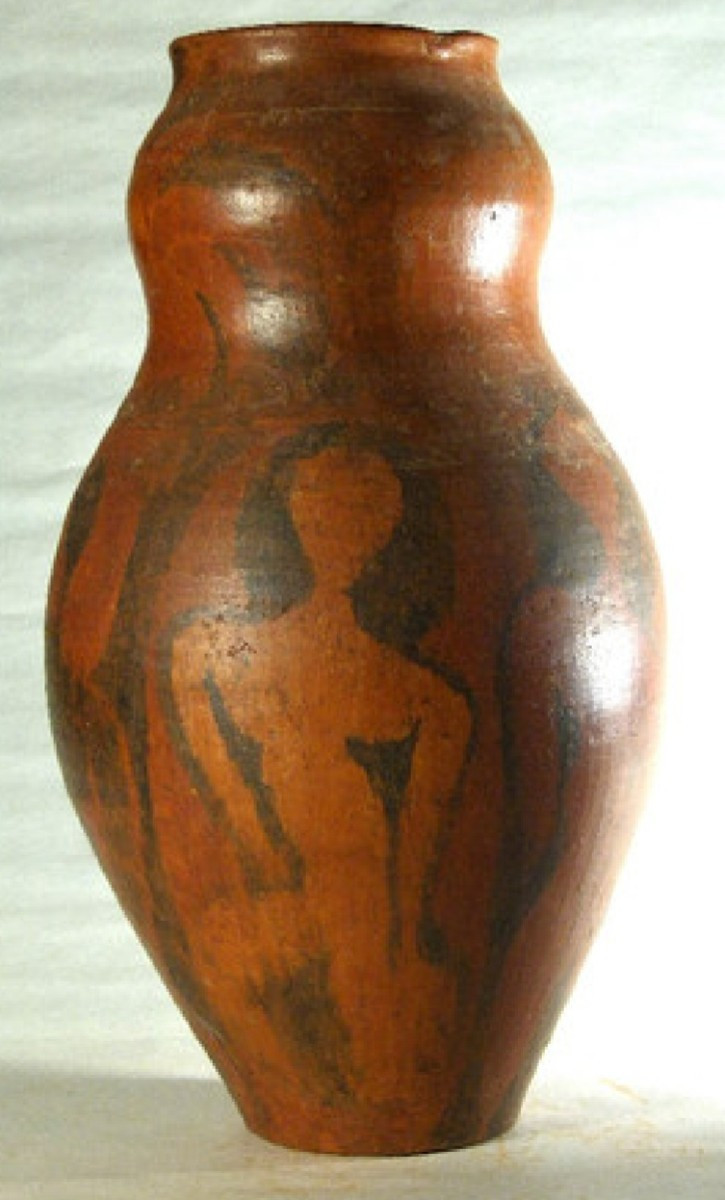 Vase en terre cuite décoré signé Jean PAULET