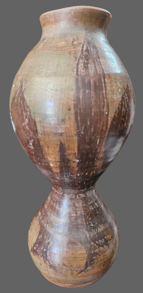Vase en terre cuite décoré signé Jean PAULET-photo-2