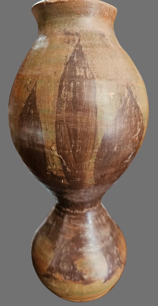 Vase en terre cuite décoré signé Jean PAULET-photo-4