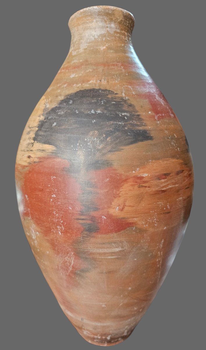 Decorated Terracotta Vase Signed Jean Paulet-photo-2