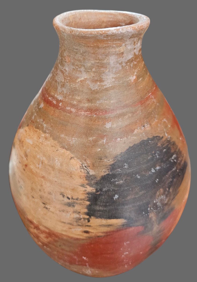 Decorated Terracotta Vase Signed Jean Paulet-photo-3