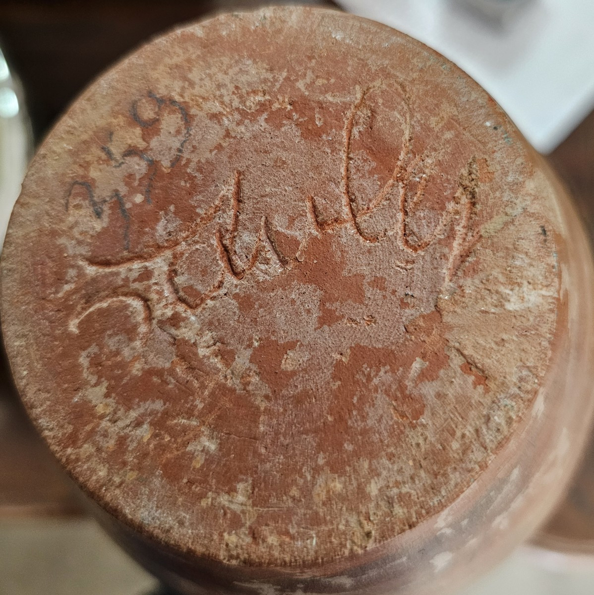 Decorated Terracotta Vase Signed Jean Paulet-photo-1