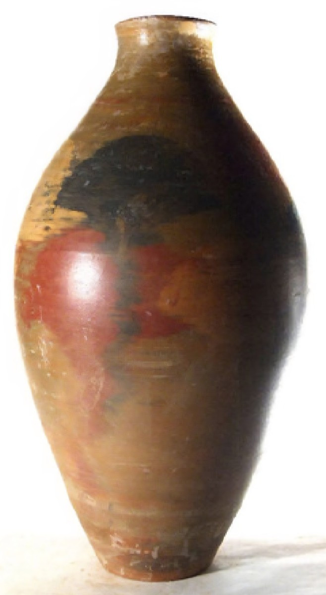Decorated Terracotta Vase Signed Jean Paulet