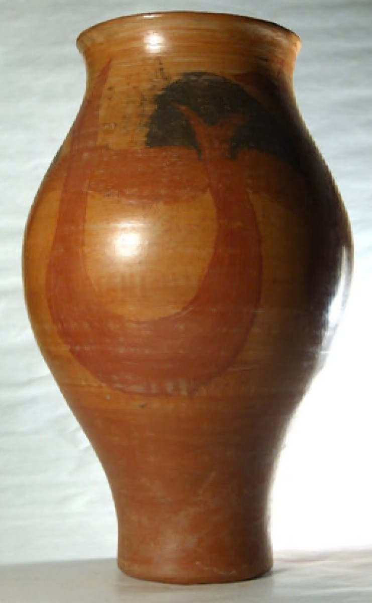 Vase en terre cuite décoré signé Jean PAULET