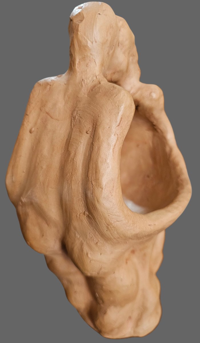 Decorated Terracotta Vase Signed Jean Paulet-photo-3