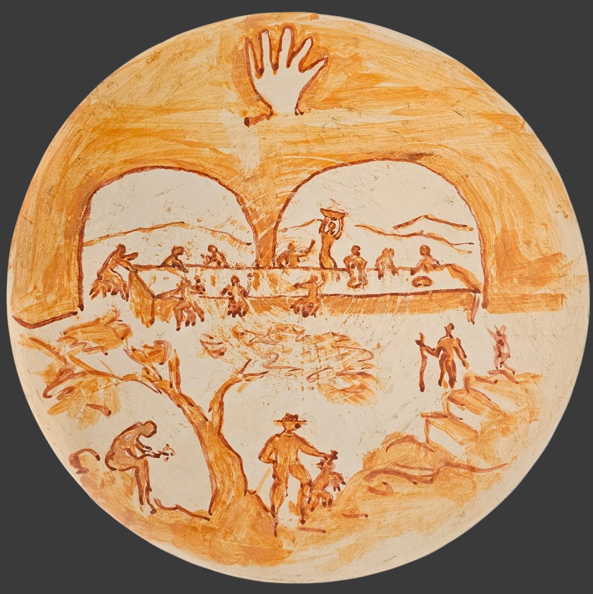 Earthenware Dish Decorated And Signed Jean Paulet-photo-2