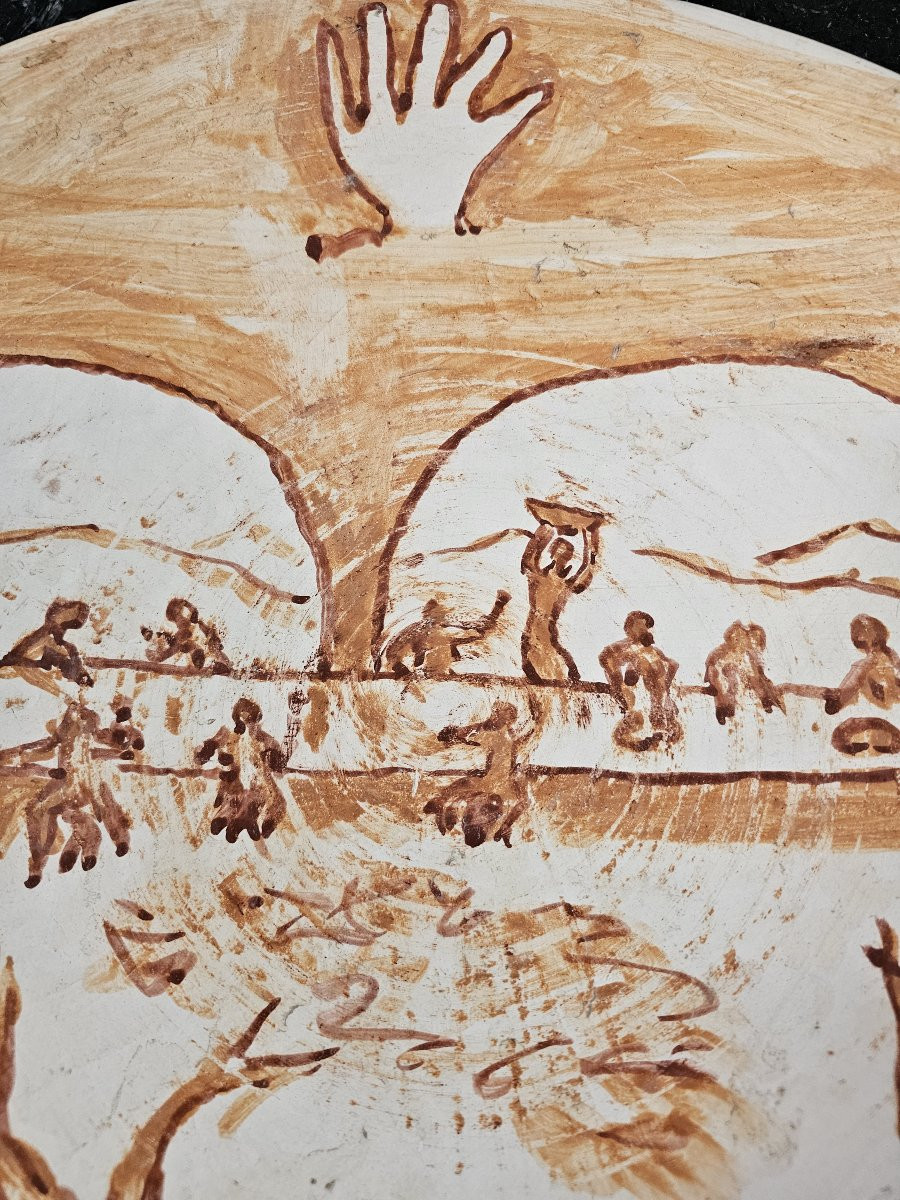 Earthenware Dish Decorated And Signed Jean Paulet-photo-3