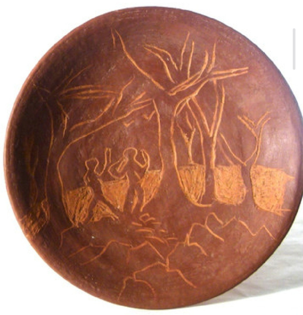 Earthenware Dish Decorated And Signed Jean Paulet