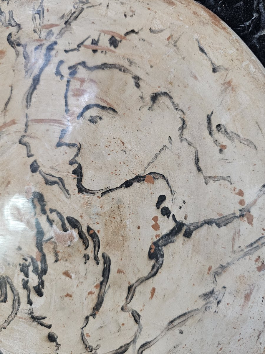 Disque en terre cuite décoré  Jean PAULET-photo-3