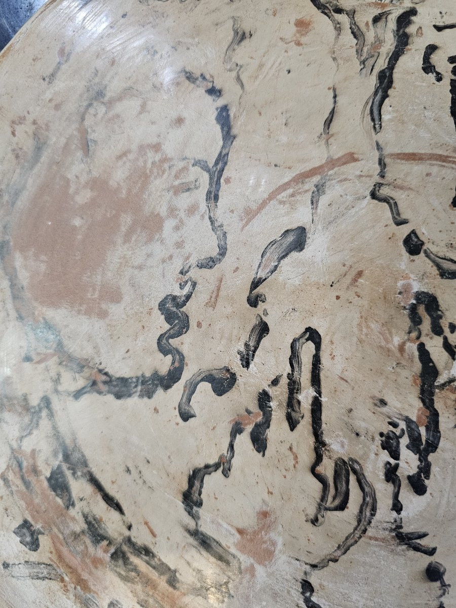 Disque en terre cuite décoré  Jean PAULET-photo-4