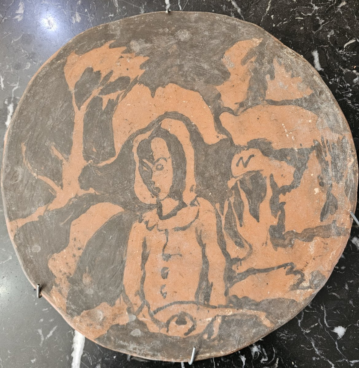 Disque en terre cuite décoré des deux côtés,  Jean PAULET-photo-2