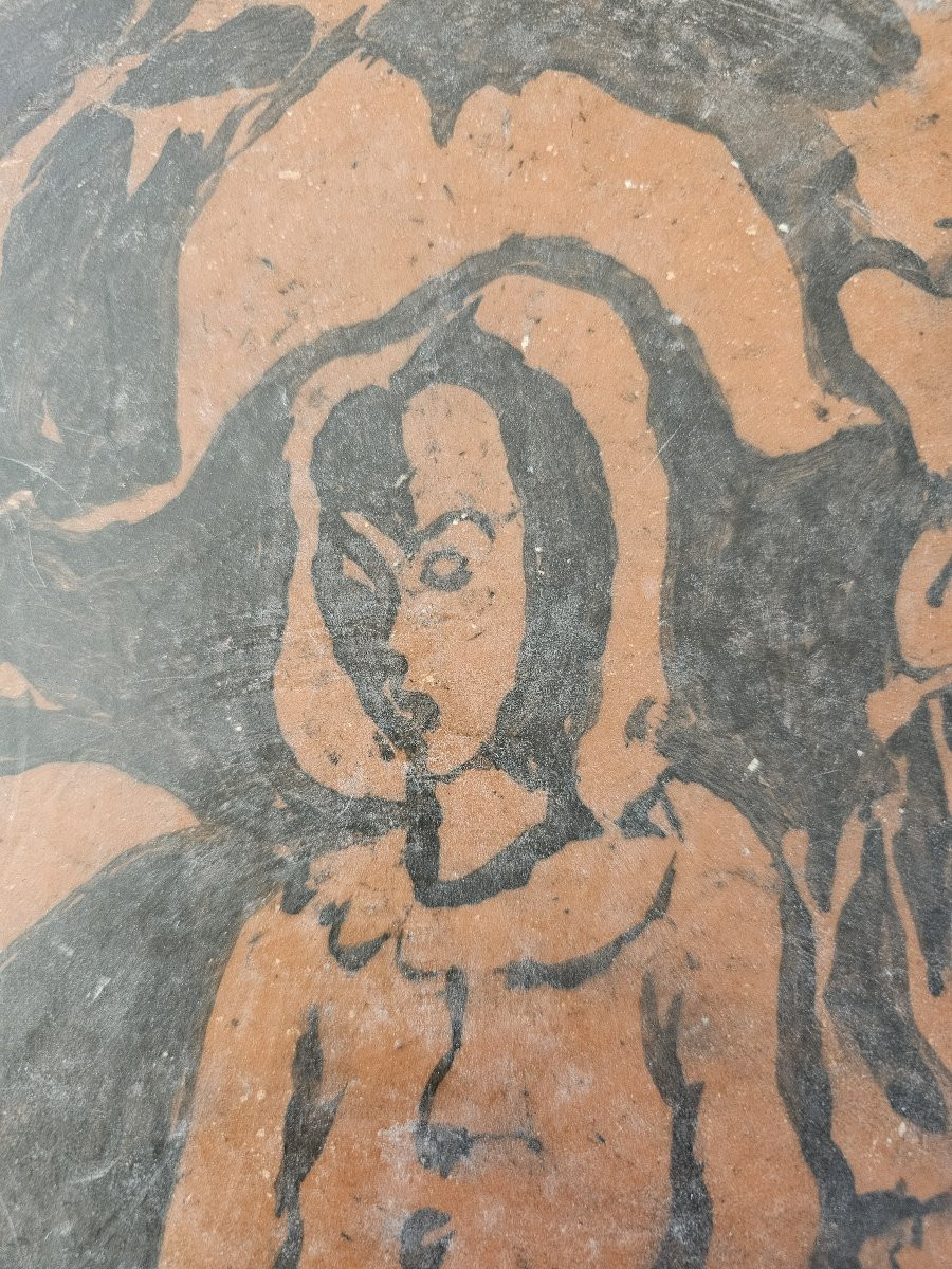 Disque en terre cuite décoré des deux côtés,  Jean PAULET-photo-3