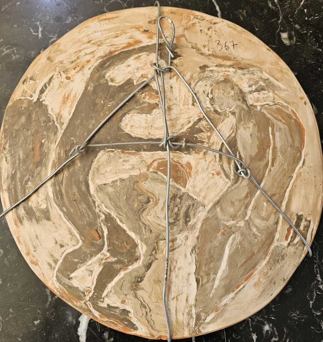 Disque en terre cuite décoré des deux côtés,  Jean PAULET-photo-1