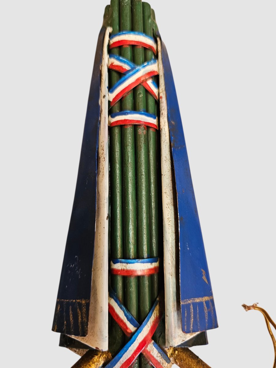 Ensemble de trois appliques Révolutionnaire en tôle peinte années 50/60-photo-3