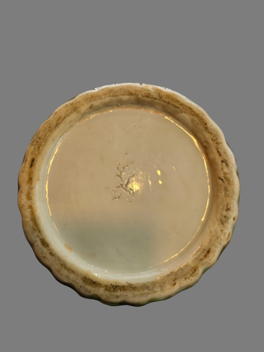 Vase en porcelaine godronné , japon époque MEÏJI ,décor floral et d'oiseaux sur un fond céladon-photo-8