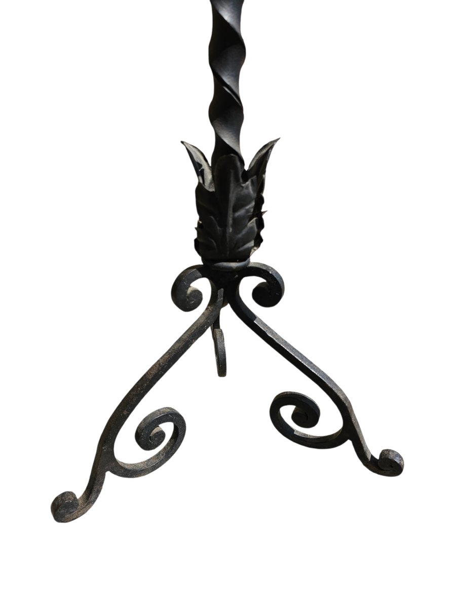 Card Or Pocket Holder On Wrought-iron Legs With Dragon Decoration, Catalan Work.-photo-3