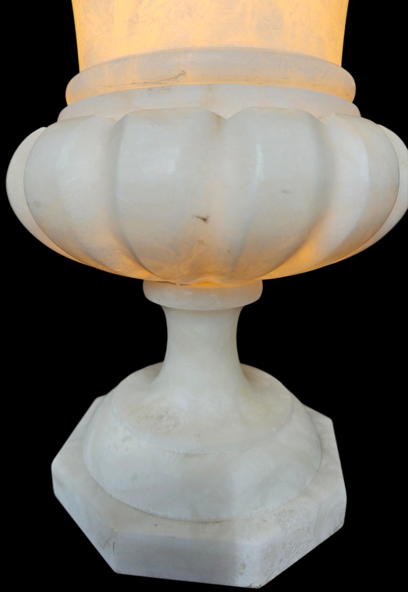 Lampe en albâtre de forme médicis -photo-4