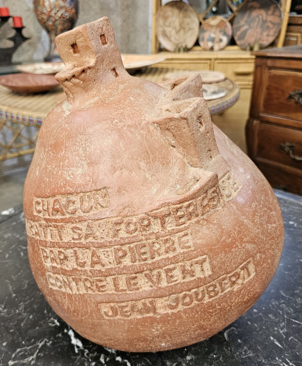 Talking Terracotta Vase Signed Jean Paulet-photo-2