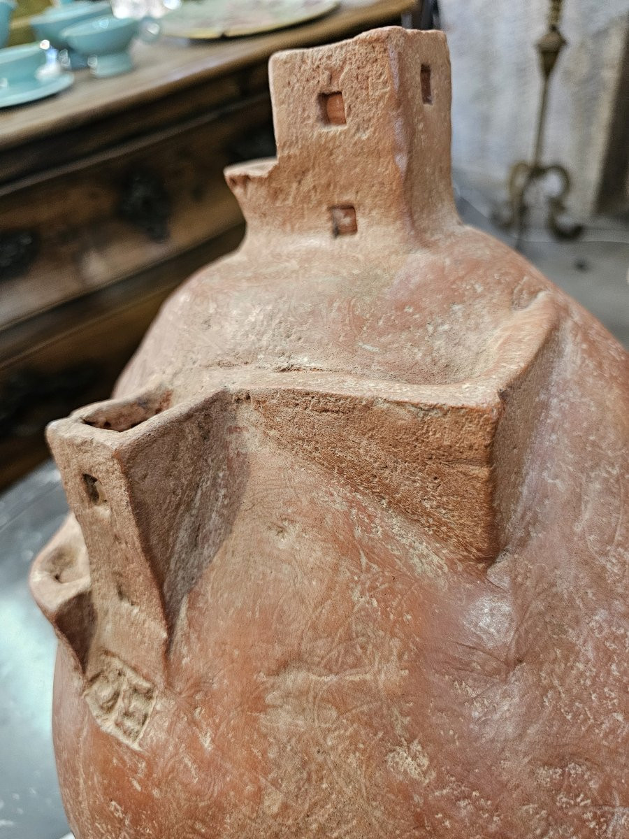 Talking Terracotta Vase Signed Jean Paulet-photo-3