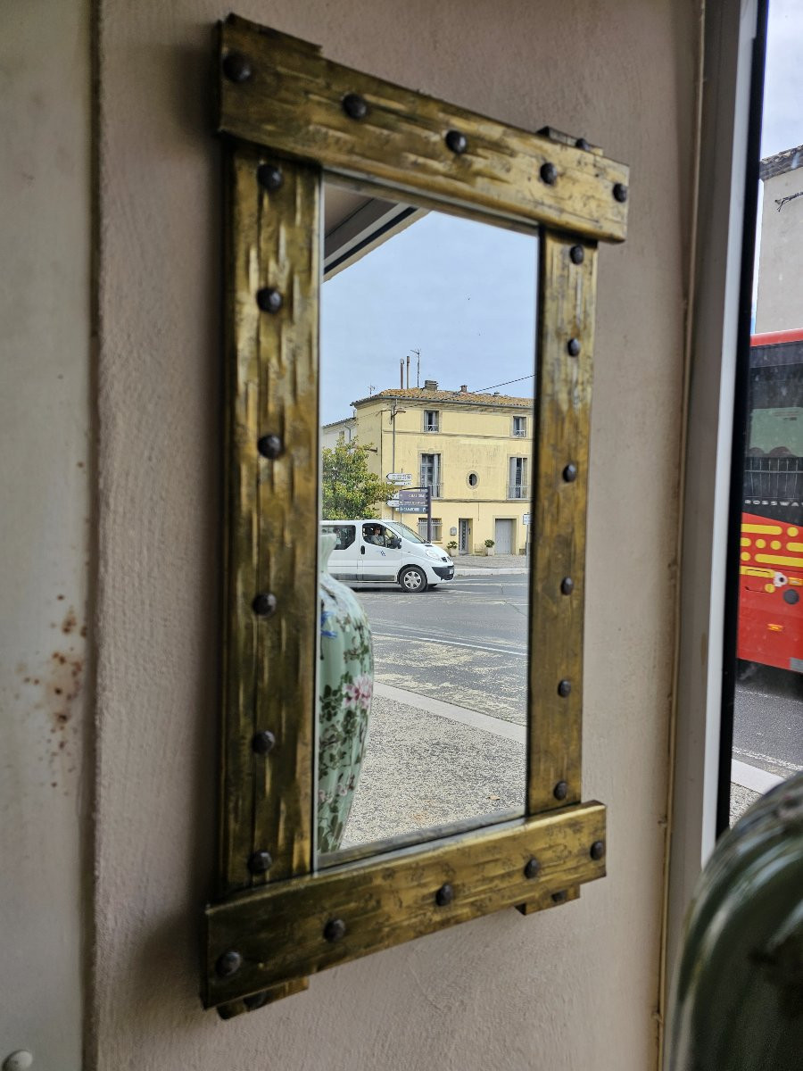 Pair Of Brutalist Mirrors 60's / 70's-photo-2